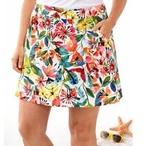 RipSkirt Hawaii Wrap Skirt Floral Watercolor Garden Women Large Adjustable Beach